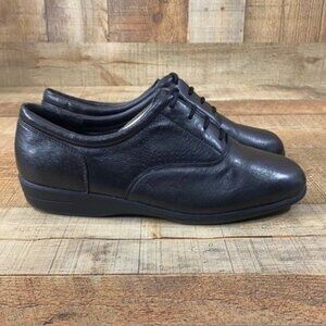 Dr. Scholl's Black Leather Oxford Comfort Shoes‎